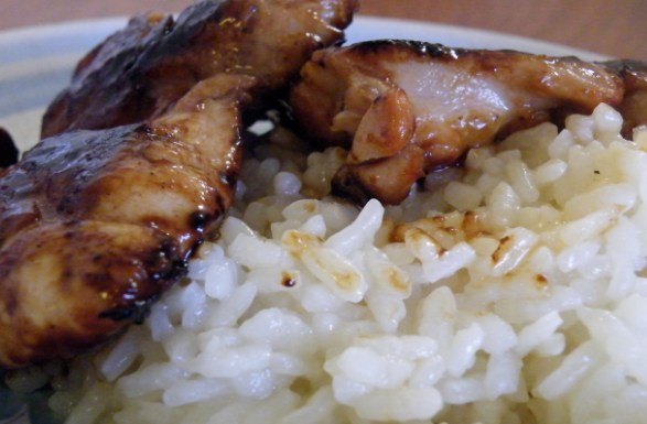 Terriyaki Chicken Thighs on rice