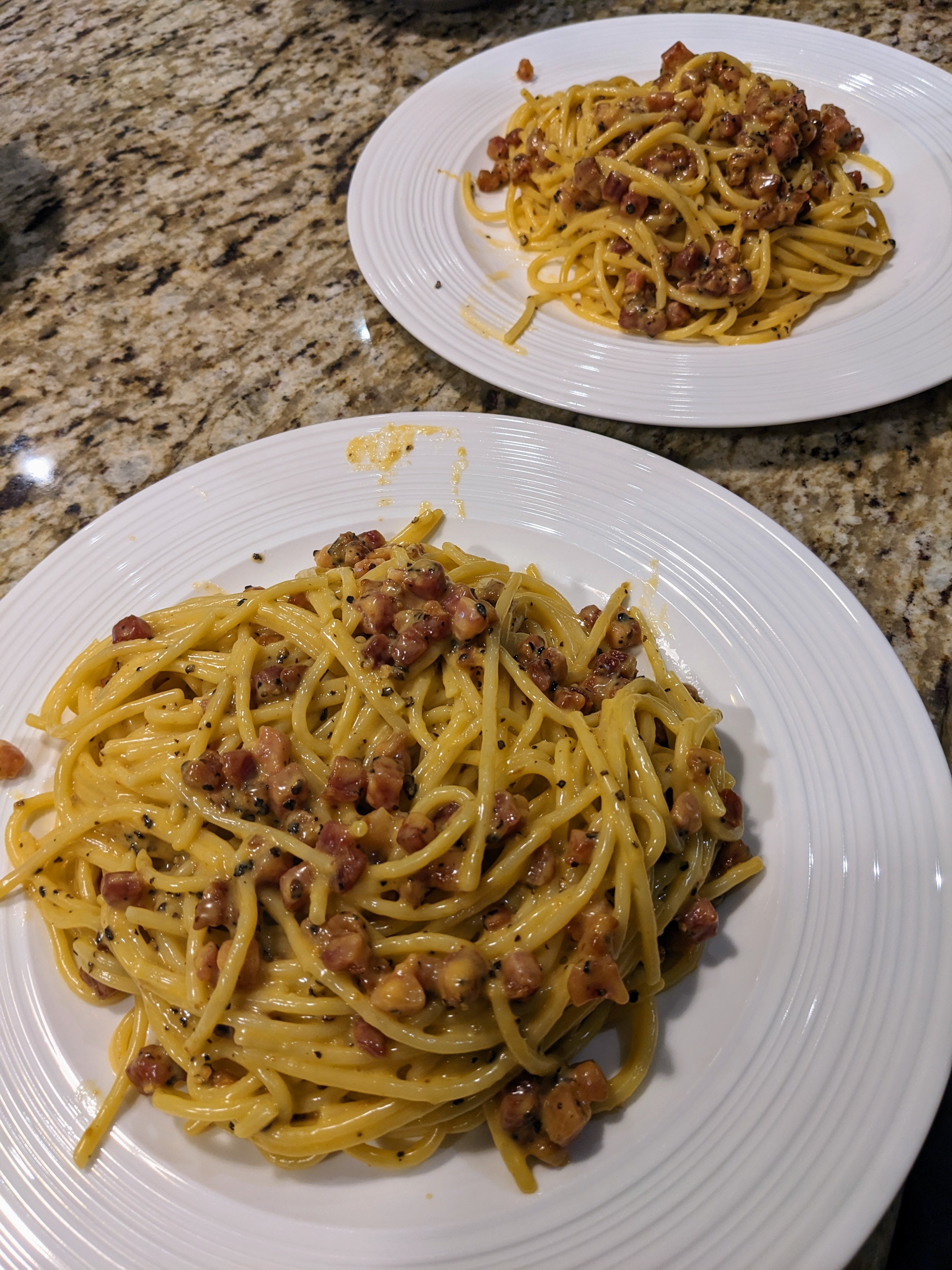 Carbonara plated