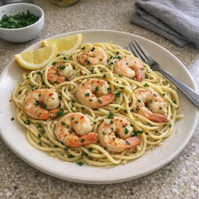 Lemon Garlic Shrimp Pasta