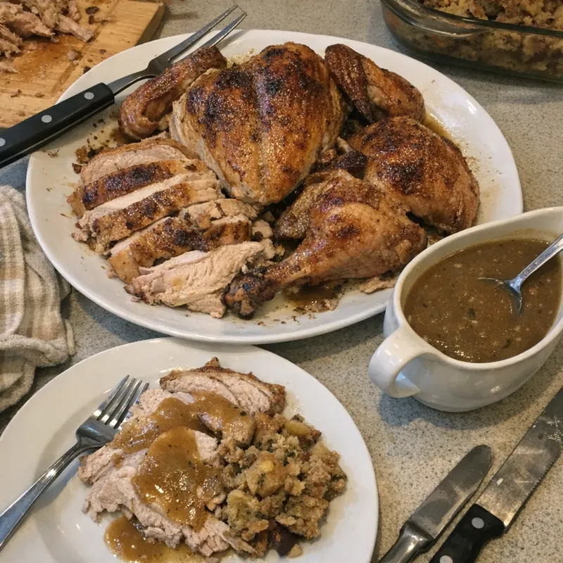 Crisp-Skinned Spatchcocked (Butterflied) Roast Turkey With Gravy